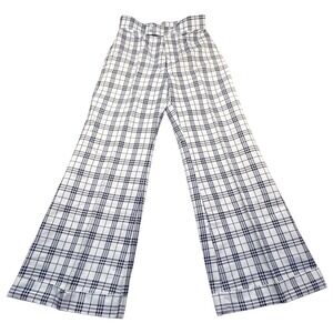 Vintage 70s Sears Jr Bazaar Plaid Wide Leg High Rise Pants Petite Length 13  NWT